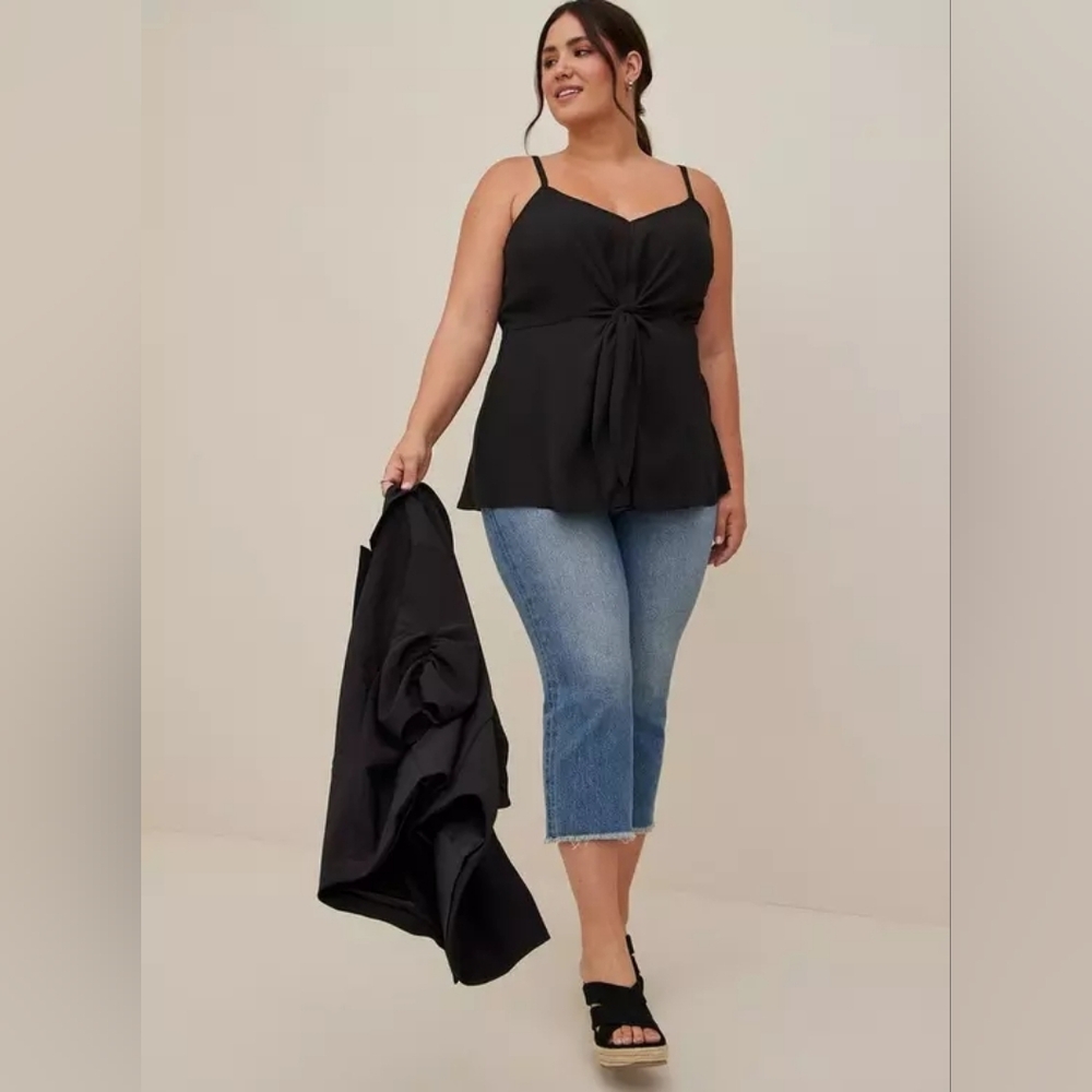 Peplum Georgette Tie-Front Cami PLUS SIZE 00/ M/L/ 10 (P3-11) - Picture 4 of 7